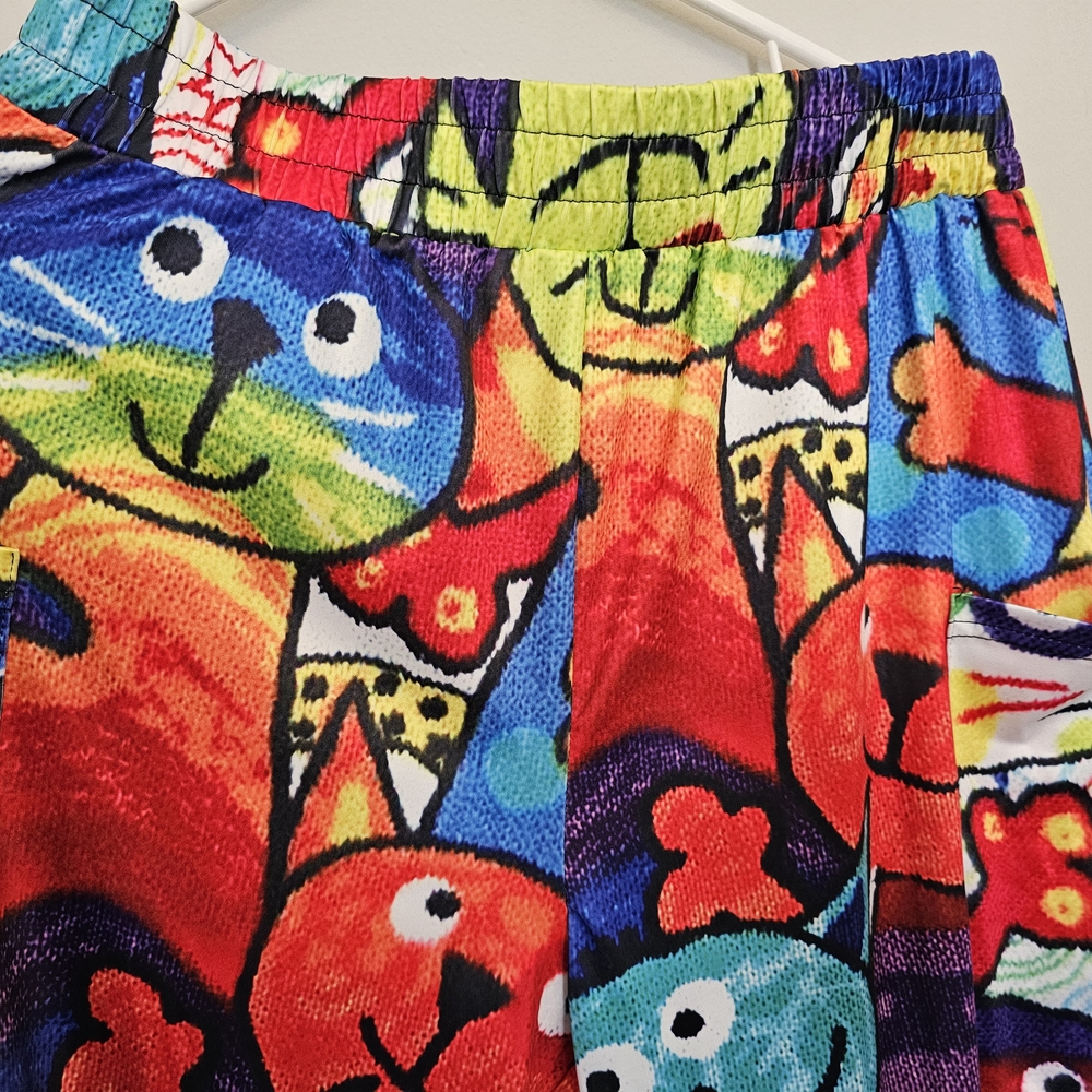 Colorful Cat Print Lounge Pants Women's Size L - Picture 5 of 10
